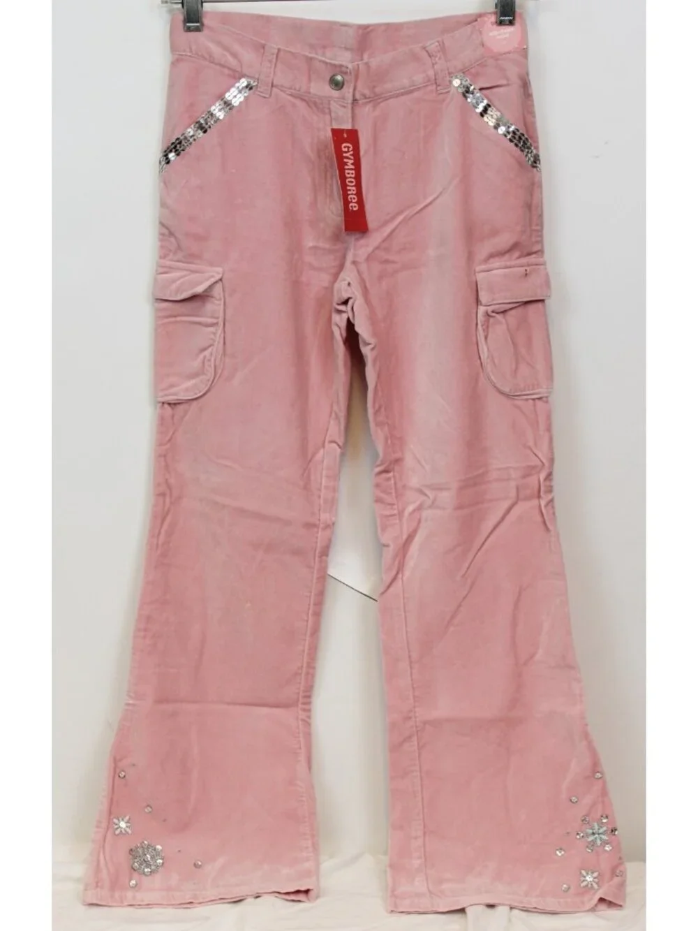 2006 Gymboree Princess Snow Drop Velour Cargo Pants sz 12 Snowflake Sparkle Jean